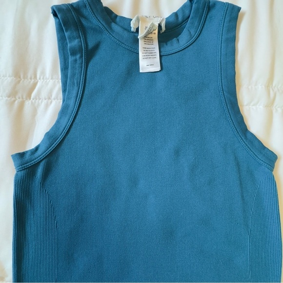 Happily Grey Women's Sleeveless Ribbed Crew Neck Bodysuit Teal Size M/L - Picture 6 of 13